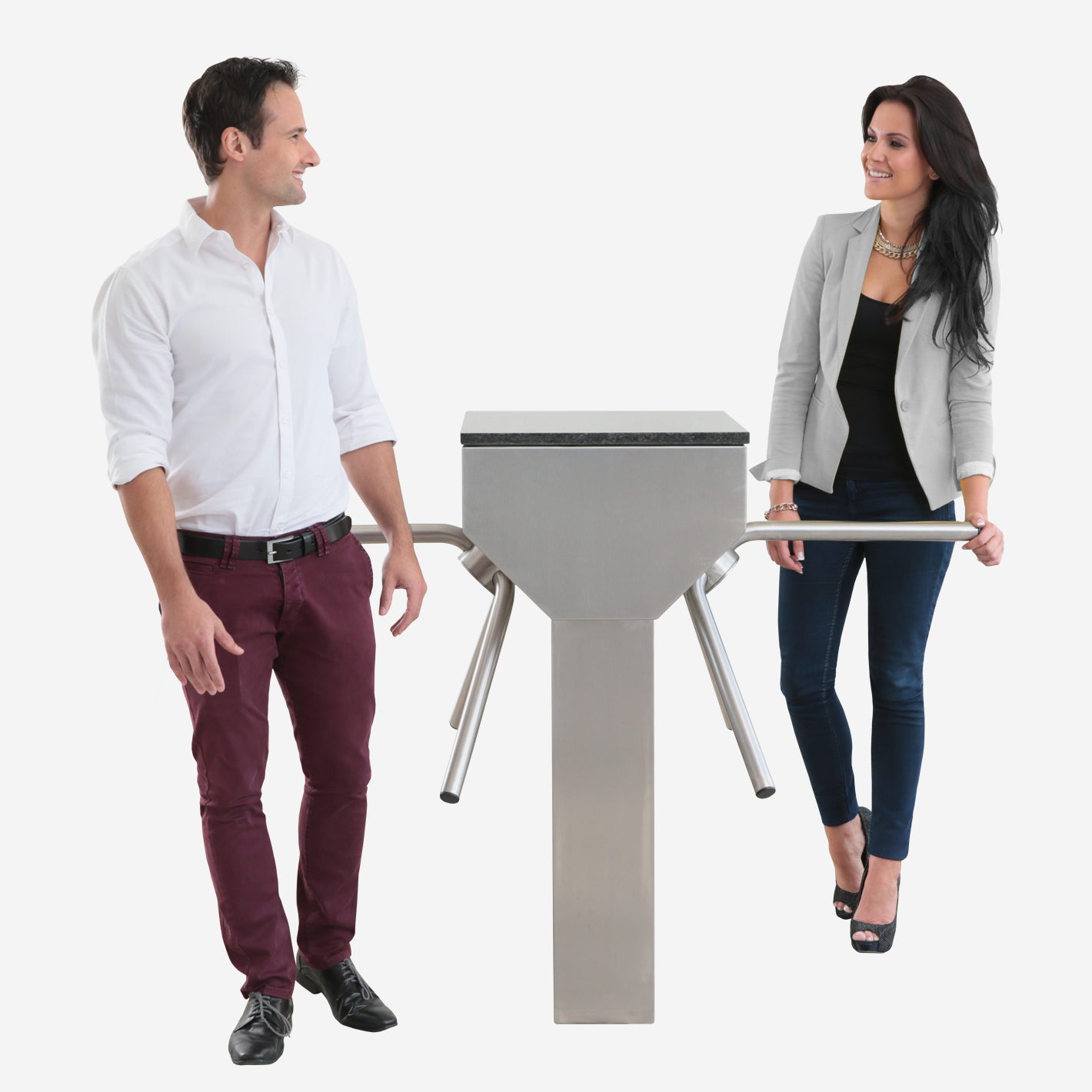 Trident Double Waist Height Turnstile