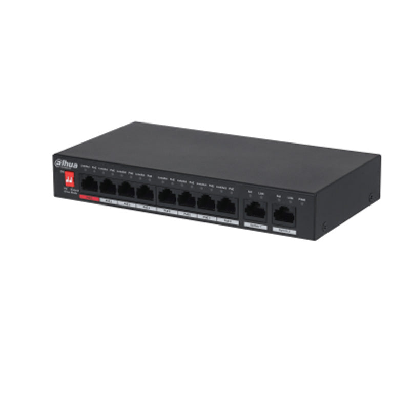 Dahua 10-Port PoE Switch – 8× PoE Ports + 2 Uplink Ports