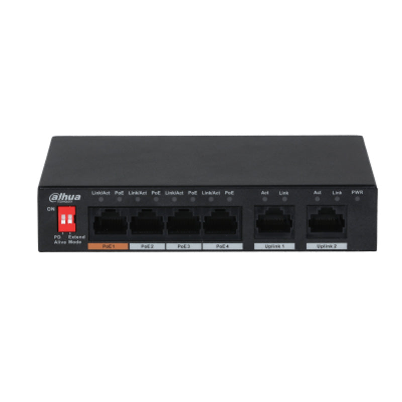 Dahua 6-Port Gigabit Switch – 4× PoE Ports + 2 Uplink Ports