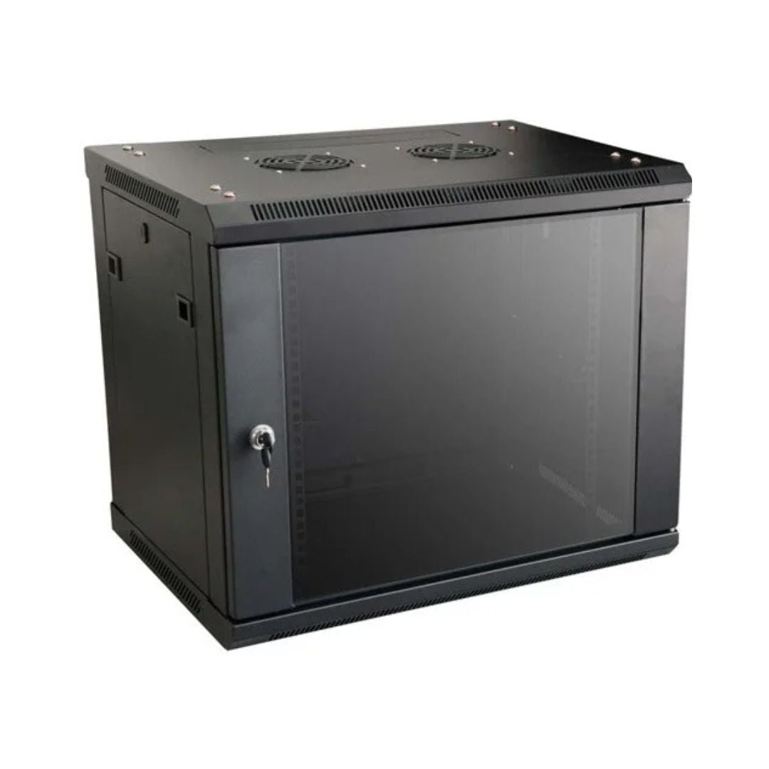 12U Wall-Mountable Swing Frame with 200mm Collar and 1 Fan