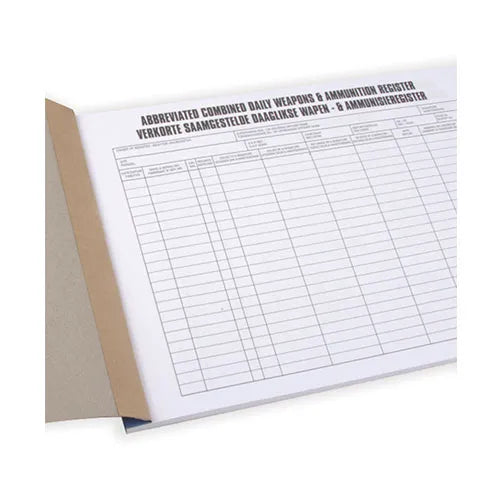 Abbreviated Combined Weapons & Ammunition Register