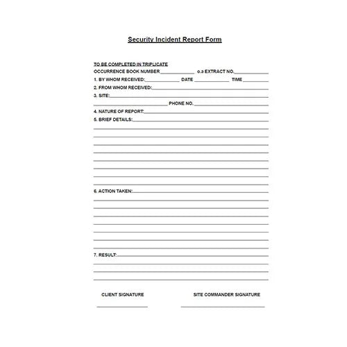 Incident Report Book